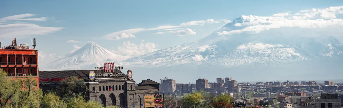 Captivating view of Yerevan cityscape with Mount Ararat in the background.